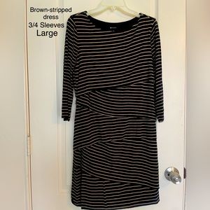 Large Black-Stripped Dress, 3/4 Sleeves